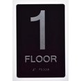 thumbnail image 3 of Floor Number Sign -1ST Floor Sign(Aluminium, Black/Silver,Size 6x9) The Sensation line, 3 of 9