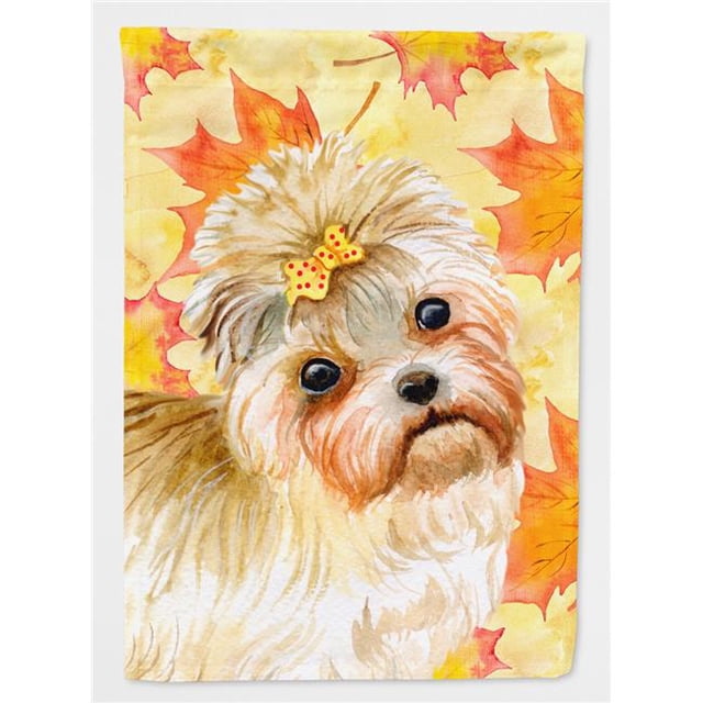 Carolines Treasures BB9929CHF Morkie Fall Flag - Canvas House Size