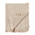 thumbnail image 2 of Ruffled Edge Knit Cotton Throw Blanket, Soft Breathable Woven Cover for Sofa Couch Bed, Lightweight Decorative Home Textile for Everyday Use, 2 of 6