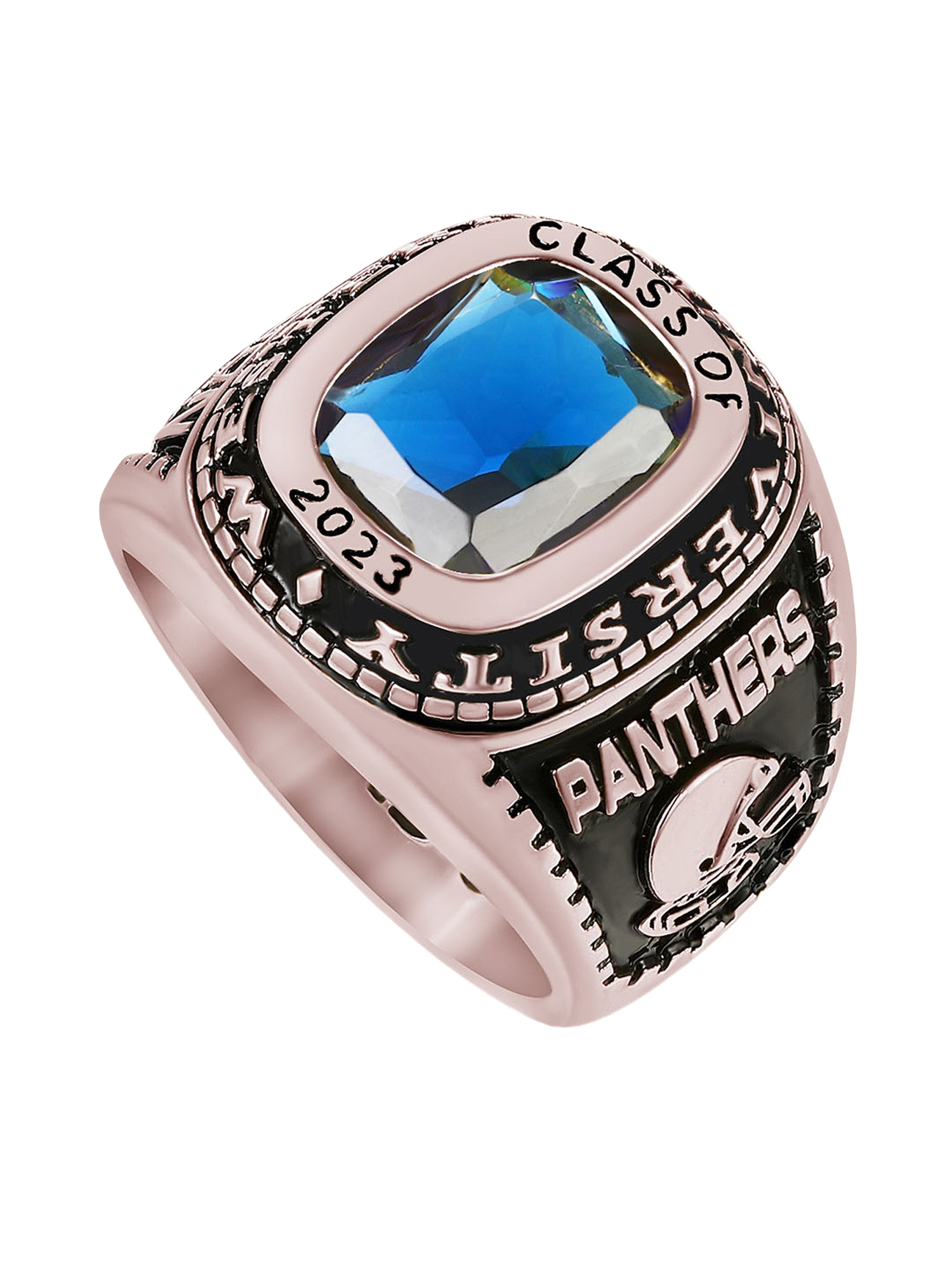 Mementos PJM Customized Men's Class Rings Sterling Silver for High School or College-Classic