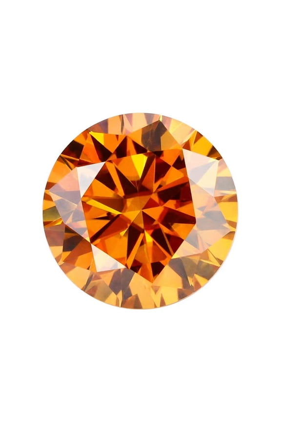 Moissanite Loose Stone Orange Color Round Cut Brilliant VVS1 Clarity Lab Grown Diamond Colorful Gemstones forJewelry Making,Engagement Ring Pendant Necklace Earrings with GRA Certificate Anniversary