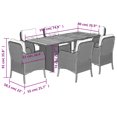 thumbnail image 2 of vidaXL 7 Piece Garden Dining Set with Cushions Grey Poly Rattan, 2 of 6