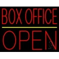 thumbnail image 1 of Red Box Office Open LED Neon Sign 24" Tall x 31" Wide - inches Black Square Cut Acrylic Backing, with Dimmer - Premium built indoor Sign for Storefront, Store interior, Café, Events, Cinema., 1 of 7