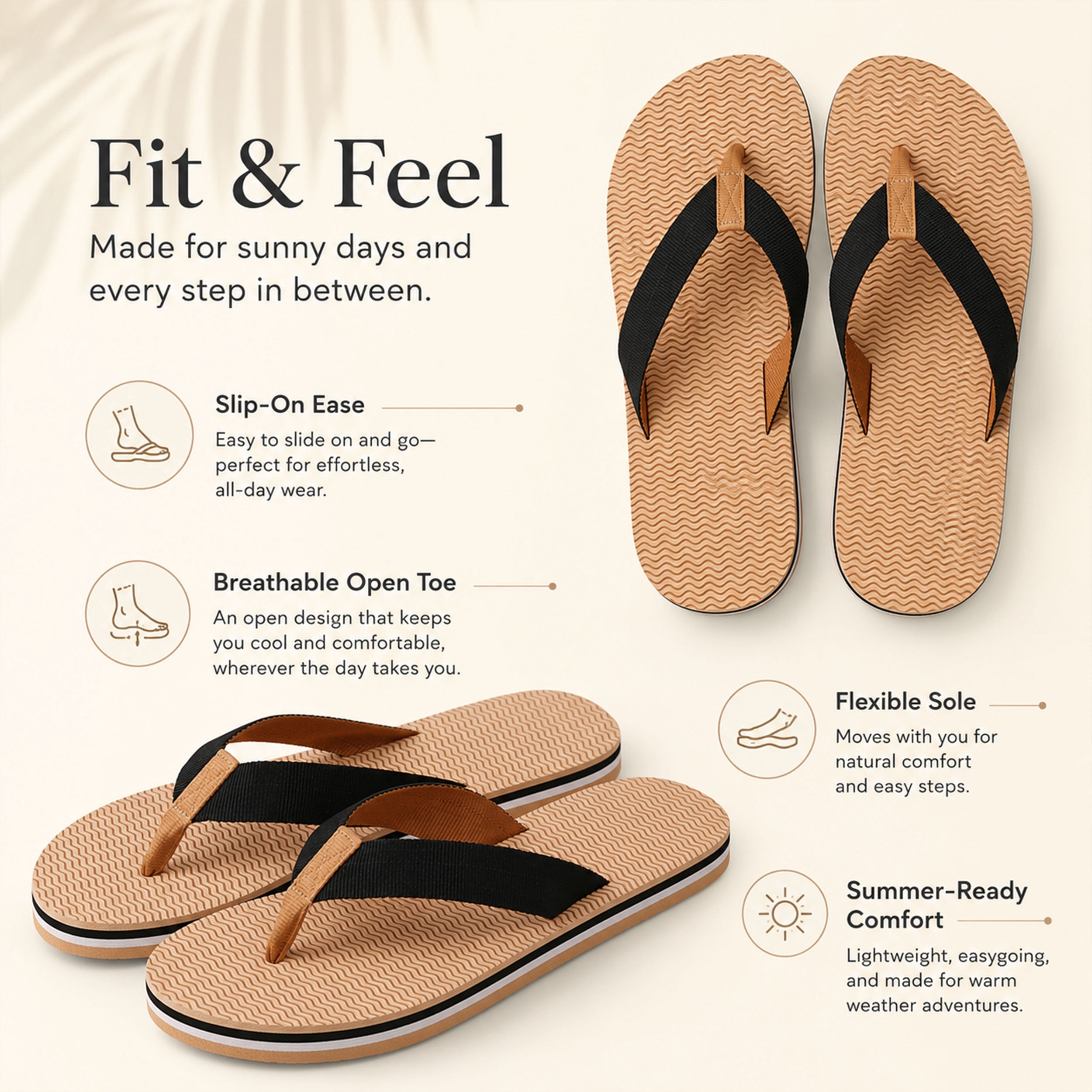 Aerusi Women’s Flip Flops Comfort Memory Foam Thong Sandals, Lightweight Non-Slip Beach Walking Sandals