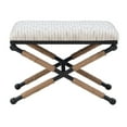 thumbnail image 6 of Linon Brewster Boho Backless Campaign Accent Stool, Black/White, 6 of 10