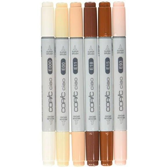 copic Marker I6-Skin ciao Markers, Skin, 6-Pack