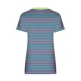 thumbnail image 4 of Yuzhih Summer Tops for Women 2024 V Neck Short Sleeve Stripe Printed Tshirts Casual Baggy Comfy Basic Shirts, 4 of 6