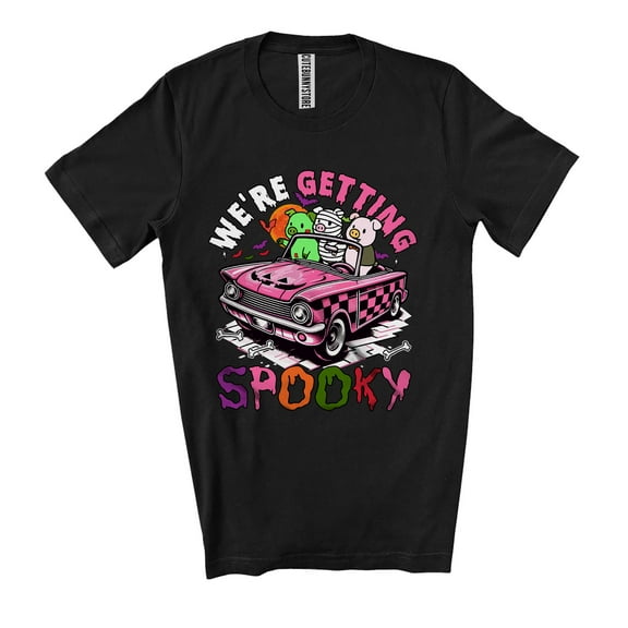We're Getting Spooky; Joyful Halloween Costume Zombie Mummy Pig On Car; Farm Farmer Unisex T-Shirt