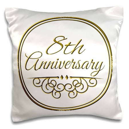 3dRose 8th Anniversary  gift gold text for celebrating 