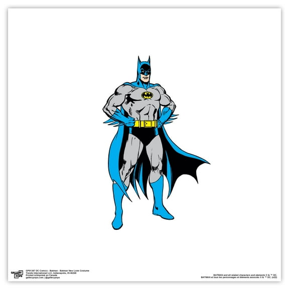 Gallery Pops DC Comics Batman - Batman New Look Costume Wall Art, Unframed Version, 12" x 12"