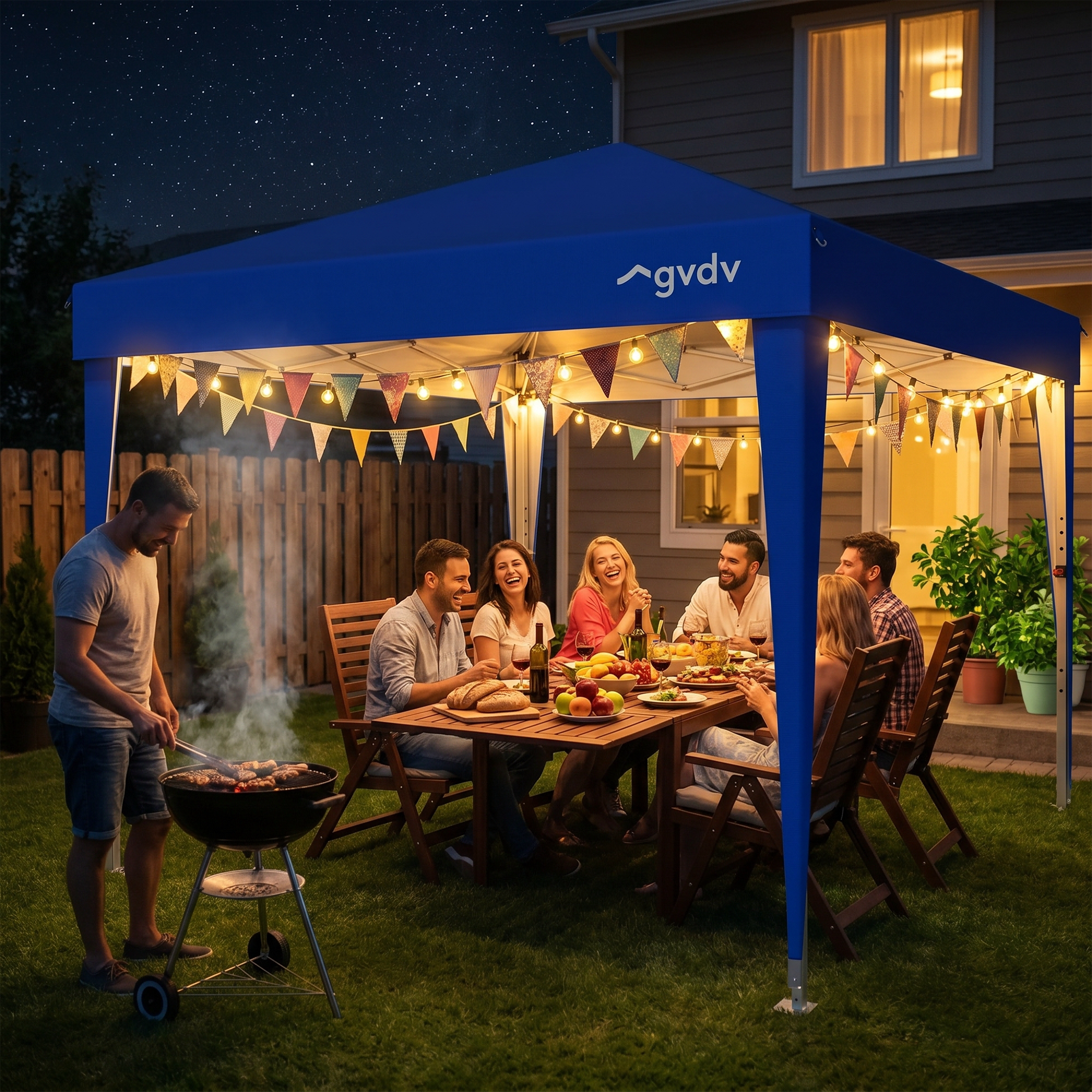 GVDV 10x10 Pop-Up Commercial Canopy with Straight Legs, Blue photo 8