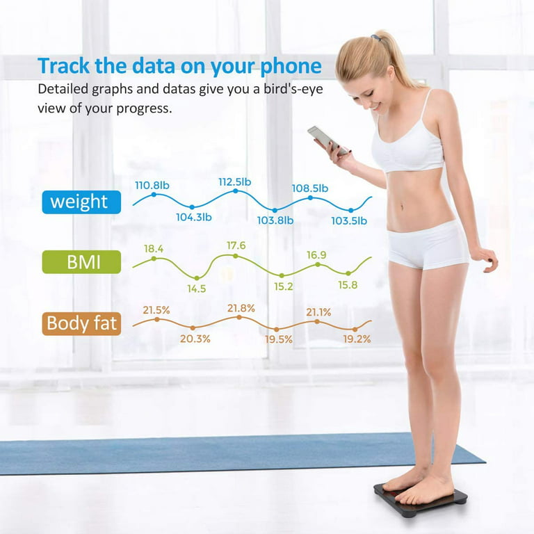  FITINDEX Bathroom Scale for Body Weight, Smart Body