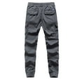 thumbnail image 4 of COSFO Carpenter Men's Tactical Pants Gray Taper Full Workwear Belt Elastic Waist Solid Mens Pants, 4 of 7