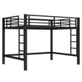 thumbnail image 6 of Bellemave Metal Queen Loft Bed, Heavy Duty Loft Bed Frame with 2 Build in Ladder and Full Length Guardrail, Loft Beds Queen Size with Large Under-Bed Space, Easy to Assemble-Black, 6 of 8