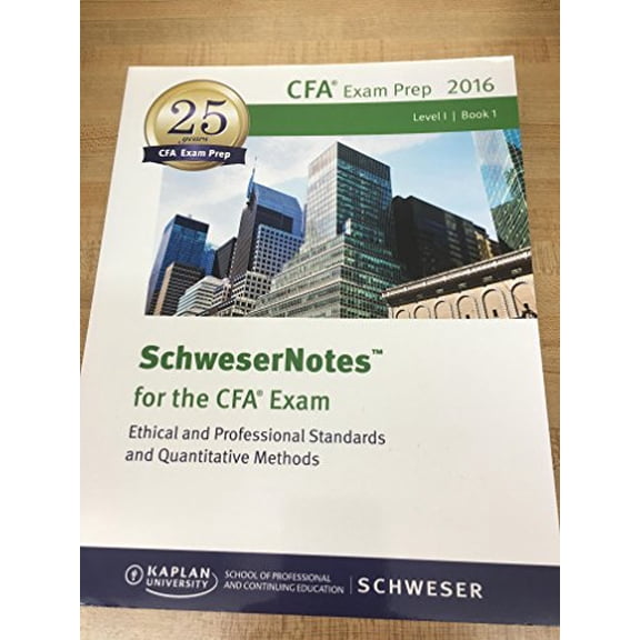 Pre-Owned SchweserNotes CFA Level 1 2016 (Paperback) 1475435193 9781475435191