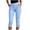 Light Blue, variant on Women's High Rise Polka Dots Capri Pants Button Front Stretch Skinny Pants with Side Pockets & Hem Slit, Casual Summer Going Out Trousers