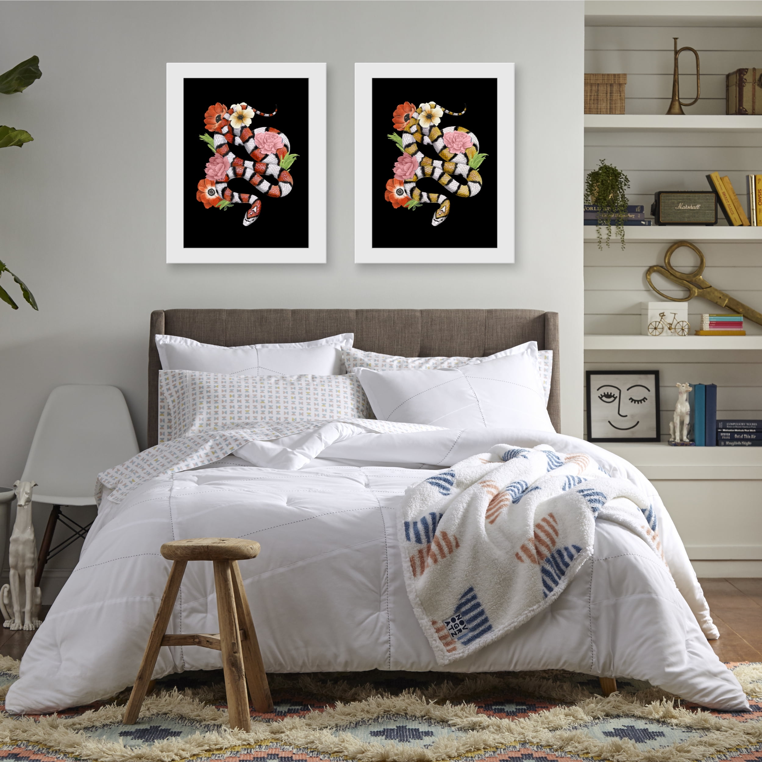 Novogratz Zoey White Comforter Set, Full/Queen