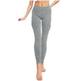 thumbnail image 4 of CQONEPT Womens Yoga Pants with Multi Pockets Casual Tummy Control Tighting Fiting Cargo Pants Slim Fit High Waist Leggings Gray S, 4 of 7