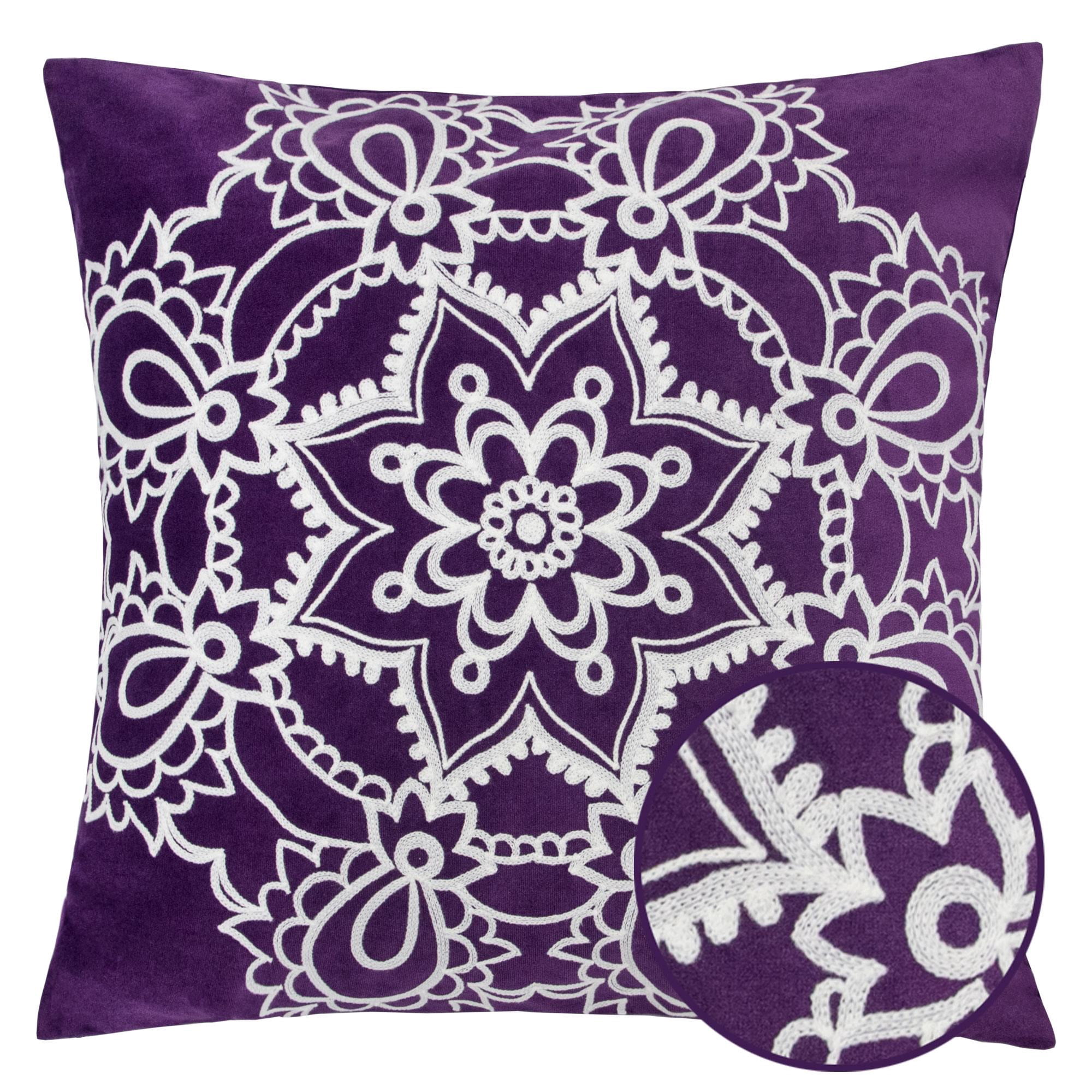 Raelynn Purple Abstract Polyester 20 in. x 20 in. Throw Pillow (Set of 2)