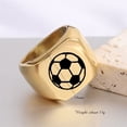 thumbnail image 4 of PAURO Men Women Stainless Steel Sports Balls Ring 18mm Football Soccer Pattern Polish Ring Outdoor Sport Jewelry Black Size 13, 4 of 5