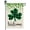 Welcome Green Shamrock, variant on With God All Things are Possible Christian Spring Summer Decorative House Flag, Religious Cross Lavender Home Yard Garden Outdoor Decor Purple Flower Large Outside Decoration Double Sided 28x40