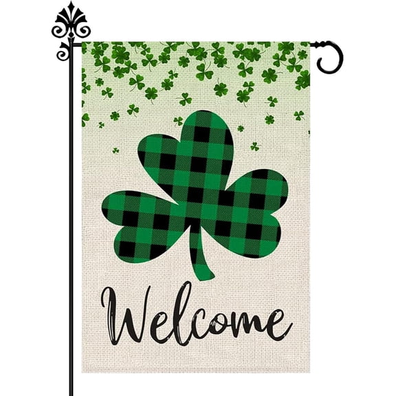 With God All Things are Possible Christian Decorative Garden Flag, St. Patricks Day Religious Cross Shamrock Clover Home Yard Outdoor Decor, Spring Irish Gold Small Outside Decoration 12 x 18