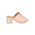 thumbnail image 2 of New Women Nature Breeze Glare-02 Leatherette Peep Toe Metallic Block Heel Mule, 2 of 5