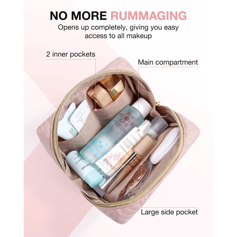 best small travel makeup bag Pocmimut Mini with Cosmetic Bag Essentials Organizers,TSA Approved Toiletry Bag Makeup Pouch Clear Cosmetic Bags for Women,Beige : Beauty & Personal Care its the perfect companion for daily activities The 9 Best Makeup Cases