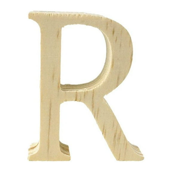 Pine Standing Wood Letter R, 2-Inch, 3-Count