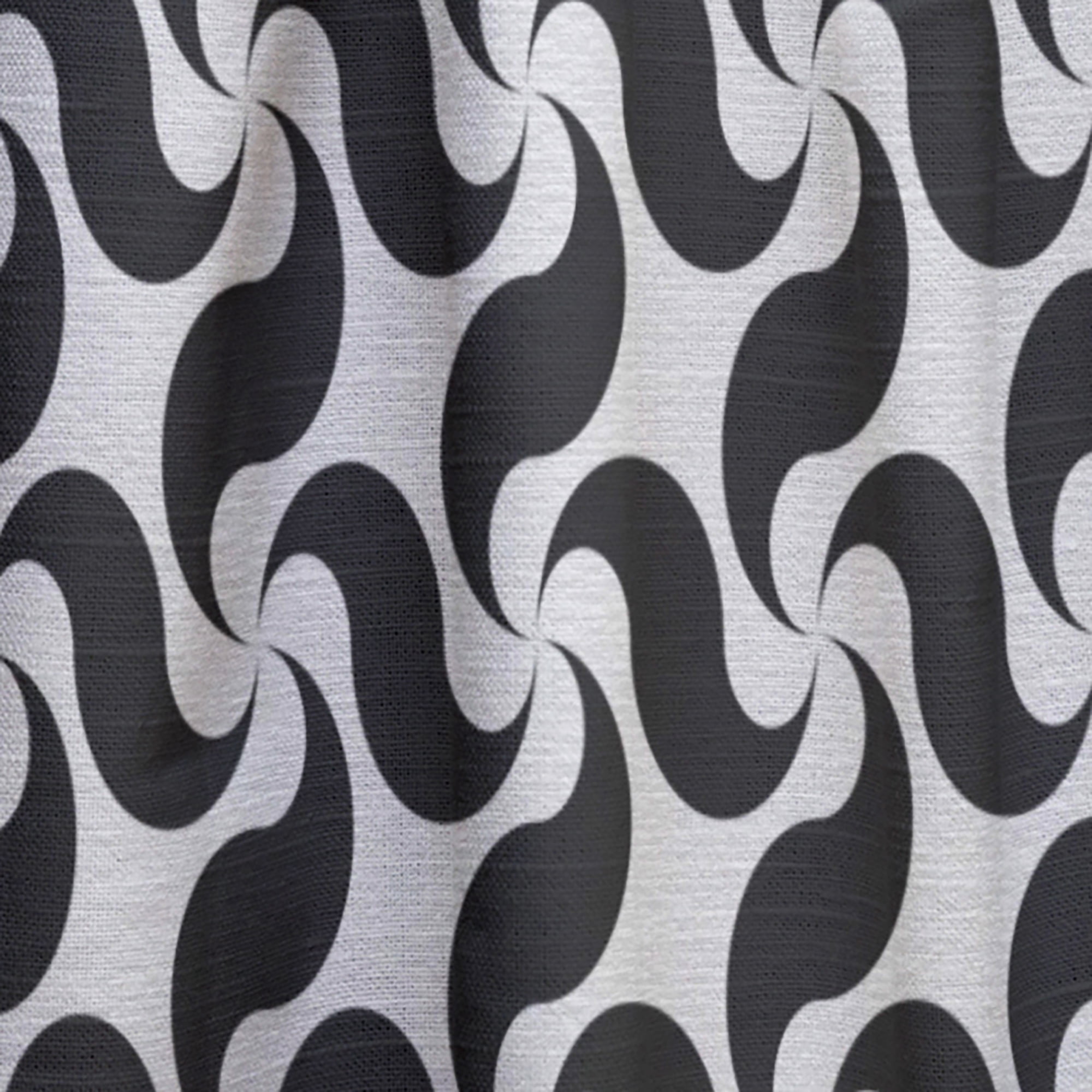 Designart 'Geometric Monochrome Pattern IV' Mid-Century Modern Curtain Panel