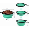 thumbnail image 2 of Foldable dog bowl - 2 pack - BPA free small dog travel water - easy to carry, portable light blue and light green (350ml), 2 of 4