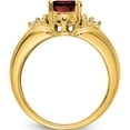 thumbnail image 3 of 14K Yellow Gold 8X6mm Oval Garnet Aa Diamond Ring (Size 6) Made In United States y4452ga/aa, 3 of 5