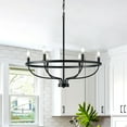 thumbnail image 2 of 6-Light Industrial Chandelier, Modern Black Finish Ceiling Pendant Lighting for Living Room Kitchen Island Foyer, 2 of 7