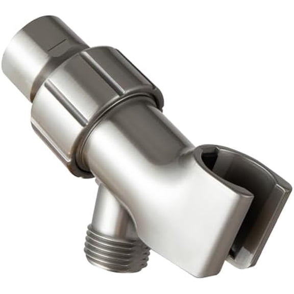 Shower Head Holder with Solid Metal Ball for Handheld Shower Head, Brushed Nickel Adjustable Shower Arm Mount for Connecting Shower Arm and Shower Hose, 1/2 in IPS Female Inlet and Male Outlet
