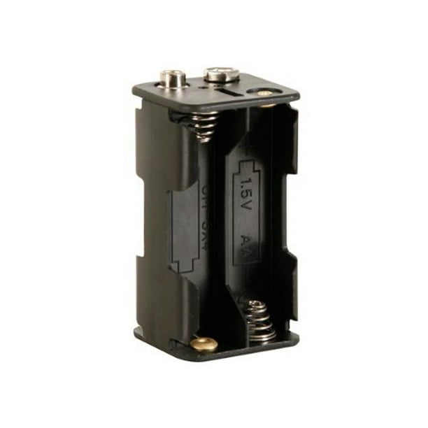 4 'AA' Cell, Battery Holder with Snap Terminal, Rectangular Profile