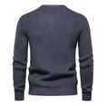 thumbnail image 3 of new autumn and winter men's sweaters solid color sweaters for men - dark gray - L, 3 of 5