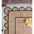 thumbnail image 4 of Area Rug Natural Jute Hand Braided Rug Green Scalloped Runner, 4 of 8