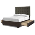 thumbnail image 1 of Manhattan Fabric Upholstered "Steel-Core" Platform Queen Bed/4-Drawers Gray, 1 of 5