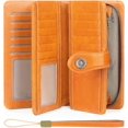 thumbnail image 1 of LAICAIW Women's Wallet Genuine Leather RFID Blocking Large Capacity Trifold Ladies Wallet, AX-Orange, Compact, 1 of 7