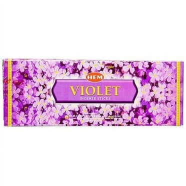 violet - box of six 20 stick hex tubes - hem incense hand rolled in india