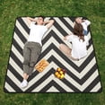 thumbnail image 5 of Black and White Lines Picnic Blanket Waterproof Beach Blankets Sandproof Large Mat with Storage Bag Camping Grass Travel Hiking Park 78"x78", 5 of 6