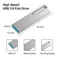 thumbnail image 2 of 2 Pack 64GB 3.0 USB Flash Drive TOPESEL Slim Metal Thumb Drive Pen Drive Silver, 2 of 7