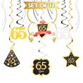 thumbnail image 1 of Lingteer Decoraciones De Feliz Cumpleaños 65 - 12 Piezas De Serpentinas De Remolinos De Papel De Aluminio Negro Y Dorado Para Cumpleaños Saludos A 65 Años Cumpleaños Fiesta Regalo Decoraciones Letrero, 1 of 1