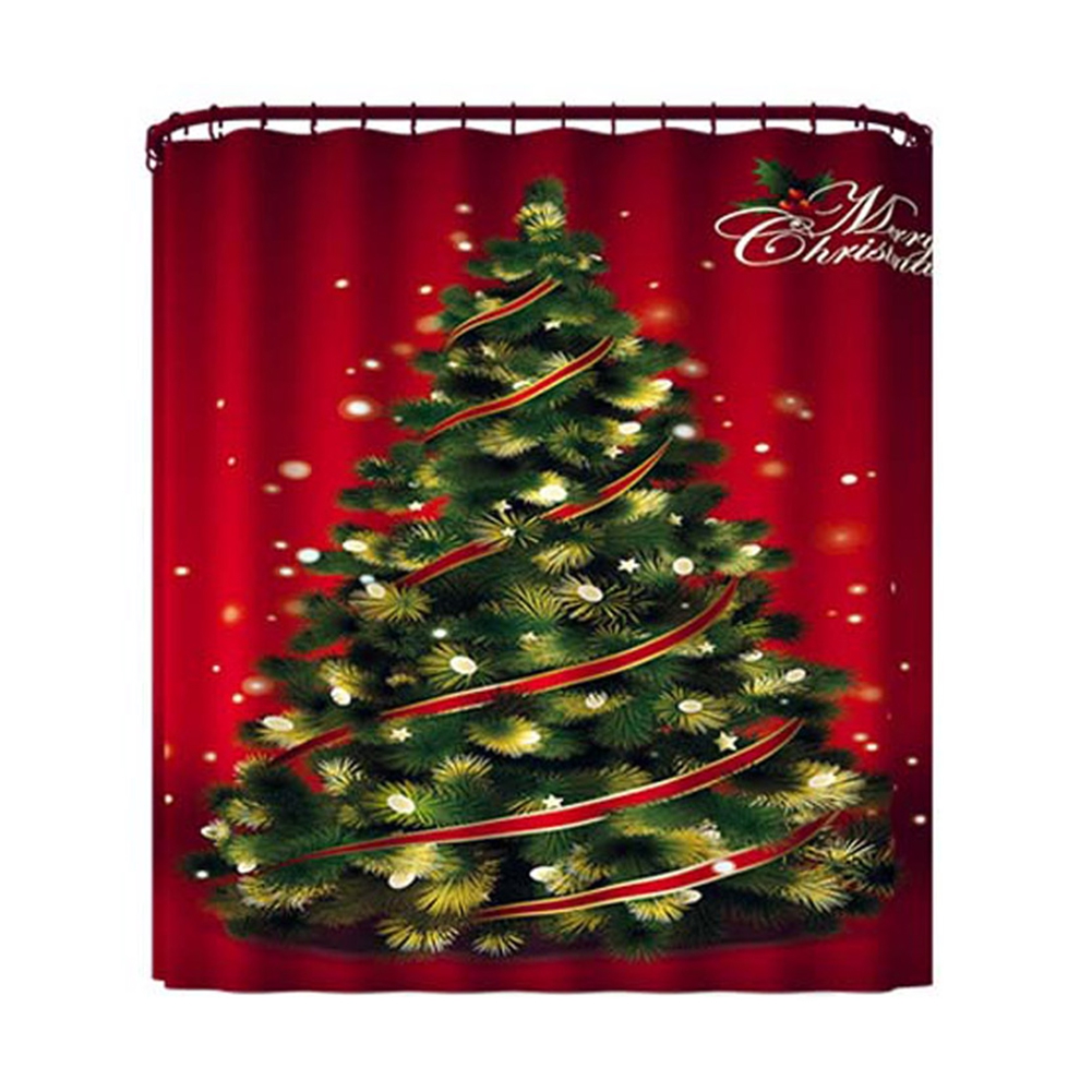 1PCS Bathroom Base Mat Christmas Decor 3D Digital Printing Happy Shower