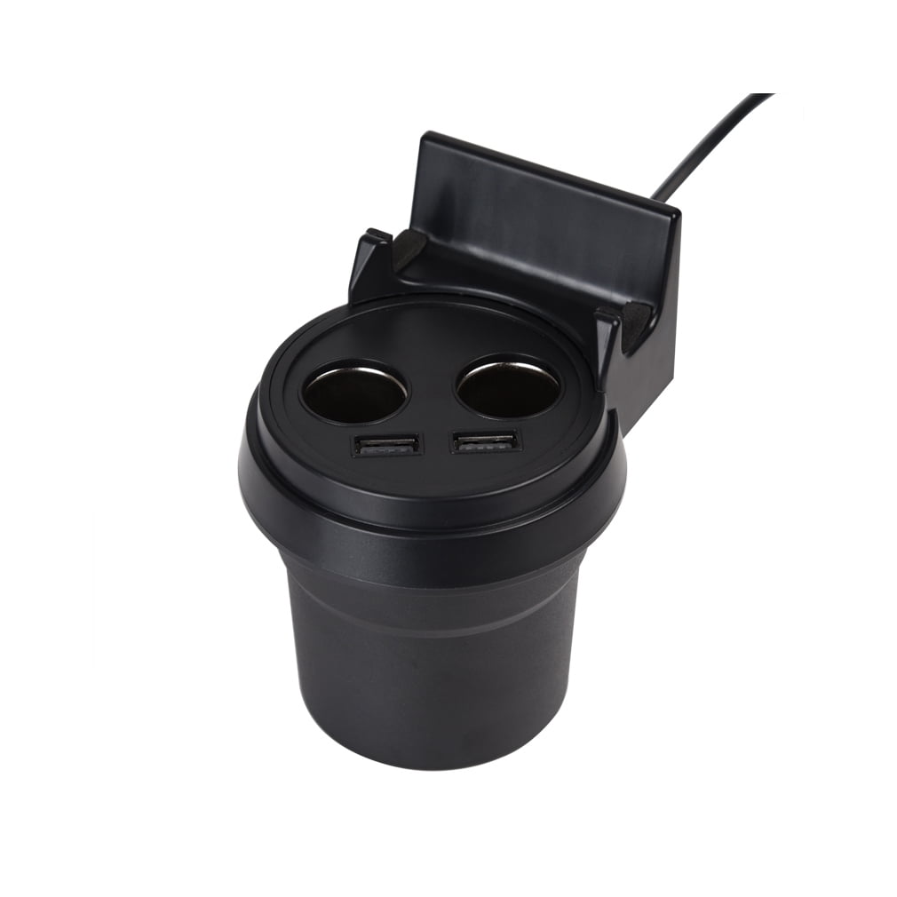 Universal Car Cup Holder Charger Dual Sockets 3.1 Amp Usb Ports,Black
