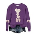 thumbnail image 2 of Sweatshirts for Womens Valentine's Love Heart Bow Printed Shirts Long Sleeve Round Neck Blouses Valentine's Day Sweater Pullover Tops Plus Size, 2 of 5