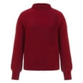 thumbnail image 4 of Miluxas Plus Size Sweater Tops On Seasonal Clearance Women's Solid Long Sleeve Pullove Turtleneck-Neck Sweater Tops Red 10(XL), 4 of 6