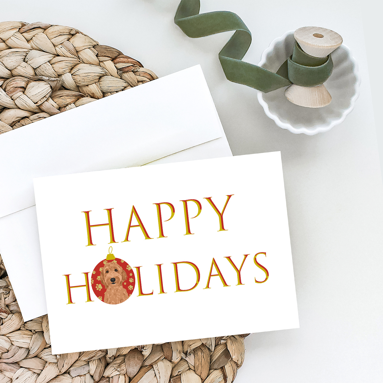 Doodle Liver #3 Happy Holidays Greeting Cards and Envelopes Pack of 8 7 in x 5 in