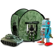 GigaTent Mini Barracks House Polyester Play Tent, Green