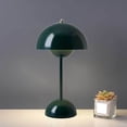thumbnail image 2 of 11 Inch Cordless Touch Lamp with Dimmable Settings, 1800mAh Rechargeable Desk Lamp for Nightstands, Mid Century Modern Table Lamp for Bedroom, Living Room, or Dorm Decor (Green), 2 of 5